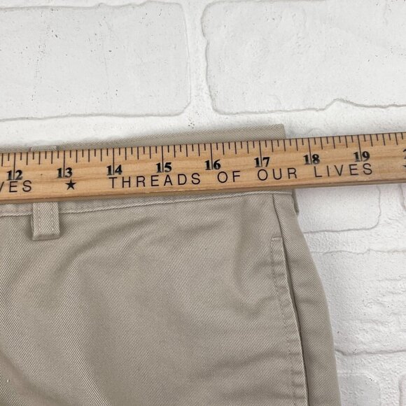 LL Bean Pants Men 35Wx34L Beige Chino Cotton Flannel Plaid Lined Natural‎ Fit - Picture 7 of 12